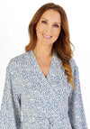 Gaspe Leopard Print Kimono Wrap Dressing Gown, Blue