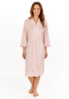 Gaspe Leopard Print Kimono Wrap Dressing Gown, Pink