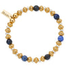 ChloBo Shiny Corrugated Disc Sodalite Bracelet, Gold & Silver