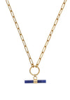 ChloBo Link Chain Sodalite T-Bar Necklace, Gold