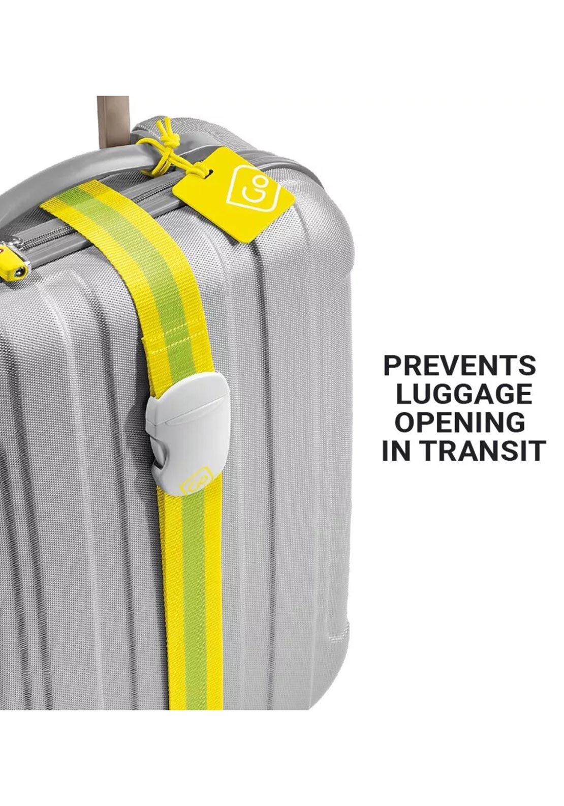 Go Travel Luggage Identity Strap, Yellow & Green
