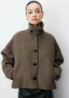 Grace & Mila Arthur Check Wool Blend Coat, Brown