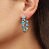 Dyrberg/Kern Gretia Aqua Crystal Semi Hoop Earrings, Gold