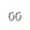 Dyrberg/Kern Gretia Aqua Crystal Semi Hoop Earrings, Gold