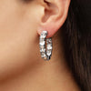 Dyrberg/Kern Gretia Crystal Semi Hoop Earrings, Silver