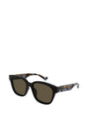Gucci GG1430SK Unisex Wayfarer Sunglasses, Black
