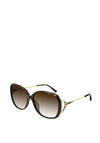 Gucci GG0649SK Ladies Oval Sunglasses, Havana