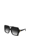 Gucci GG0876S Ladies Oversized Square Sunglasses, Black