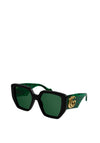 Gucci GG0956S Ladies Bold Wayfarer Sunglasses, Green