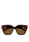 Gucci GG1023S Ladies Cat Eye Logo Sunglasses, Burgundy