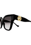 Gucci GG1023S Ladies Cat Eye Logo Sunglasses, Black
