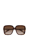Gucci GG1066S Ladies Oversized Square Sunglasses, Havana