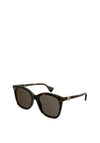 Gucci GG1071S Ladies Soft Cat Eye Sunglasses, Tortoise Shell