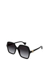 Gucci GG1072S Ladies Oversized Squared Sunglasses, Black