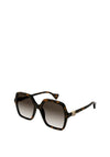 Gucci GG1072S Ladies Oversized Squared Sunglasses, Tortoise Shell