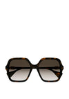 Gucci GG1072S Ladies Oversized Squared Sunglasses, Tortoise Shell