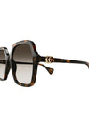 Gucci GG1072S Ladies Oversized Squared Sunglasses, Tortoise Shell