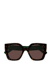 Gucci GG1300S Ladies Oversized Square Sunglasses, Havana