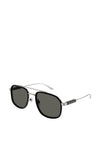Gucci GG1310S Mens Aviator Sunglasses, Black & Silver