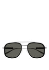 Gucci GG1310S Mens Aviator Sunglasses, Black & Silver