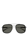 Gucci GG1310S Mens Aviator Sunglasses, Black & Silver