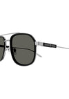Gucci GG1310S Mens Aviator Sunglasses, Black & Silver