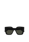 Gucci Ladies Oversized Square Havanna Sunglasses, Black