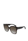 Gucci GG0459S Ladies Cat Eye Sunglasses, Havana Brown