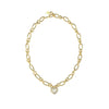 Guess Amami Chain Link Pearl Heart Pendant Necklace, Gold