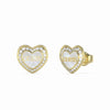 Guess Amami Pearl Heart Earrings, Gold