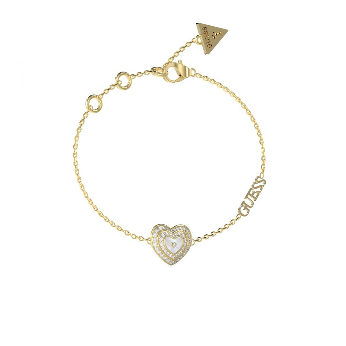 Guess Amami Pearl Heart Bracelet, Gold McElhinneys