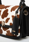 Guess Audrey Cow Print Crossbody Bag, Brown Multi