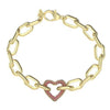 Guess Beloved Chain Link Pink Pavé Bracelet, Gold