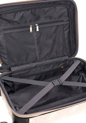 Guess Berta 4G 21” 8-Wheeler Spin Cabin Suitcase, Beige
