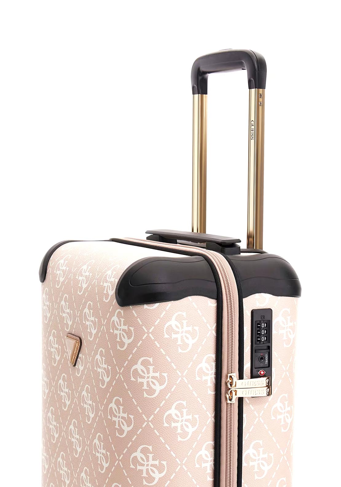 Guess Berta 4G 21” 8-Wheeler Spin Cabin Suitcase, Beige