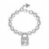 Guess Chunky Chain Padlock Bracelet, Silver
