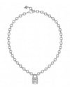 Guess Chunky Chain Padlock Necklace, Silver