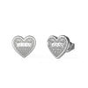 Guess Crystal Heart Earrings, Silver