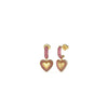 Guess Drop Heart Pink Pavé Earrings, Gold