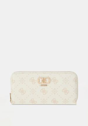 Guess Emelie Large Logo Wallet, White