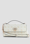 Guess Emilie Logo Flapover Crossbody Bag, White