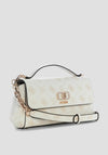 Guess Emilie Logo Flapover Crossbody Bag, White