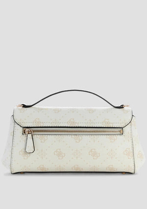 Guess Emilie Logo Flapover Crossbody Bag, White