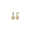 Guess Drop Heart Pavé Earrings, Gold