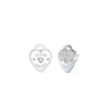 Guess Heart Stud Earrings, Silver