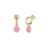 Guess Knot You Pink 4G Logo Charm Earrings, Gold