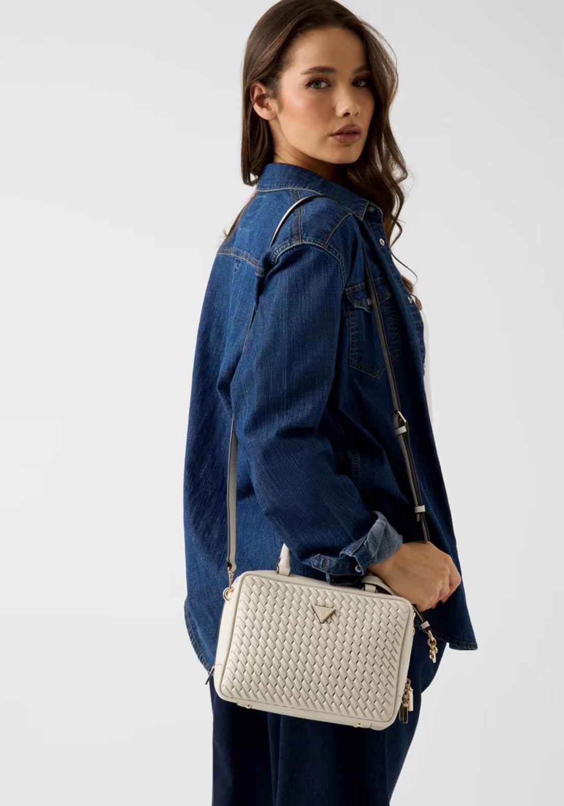 Guess Kora Box Grab Bag, Off White