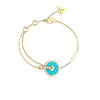 Guess Love Turquoise Coin Bracelet, Gold