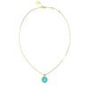 Guess Love Turquoise Coin Pendant Necklace, Gold