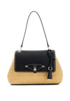 Guess Maggie Straw Medium Shoulder Bag, Black